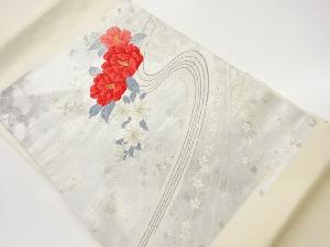 リサイクル　花に流水模様織出し名古屋帯